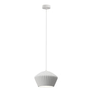 Munia Ribbed Gypsum Paintable Surface 345mm White E27 Pendant