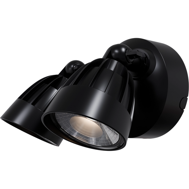 Nighthawk 30w CCT LED Double Exterior IP65 Spotlight Black