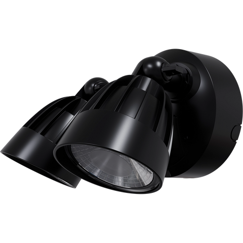 Nighthawk 30w CCT LED Double Exterior IP65 Spotlight with Sensor Black