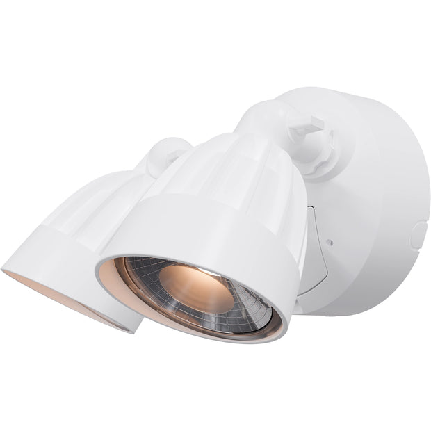 Nighthawk 30w CCT LED Double Exterior IP65 Spotlight with Sensor White