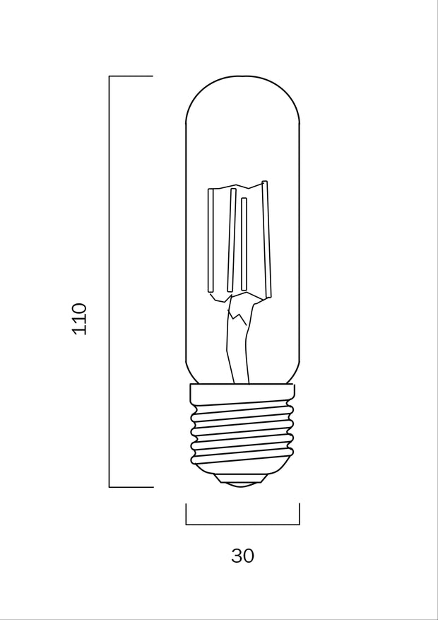 5w E27 LED 2400K Clear Triac Dimmable Mini Tube Globe