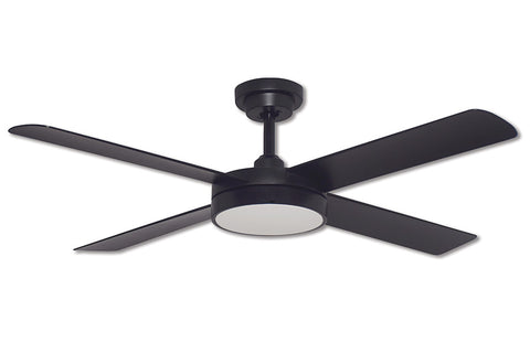 Pinnacle v2 52 DC Ceiling Fan Matt Black with 18W CCT LED