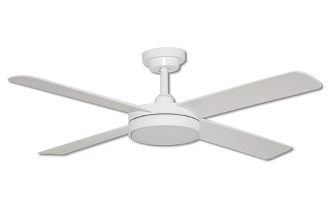 Pinnacle v2 52 DC Ceiling Fan Matt White with 18W CCT LED