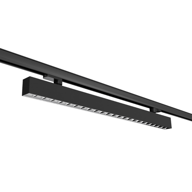 17w 498mm Linear Light with Track Mount and Louvre Lens Black 4000k