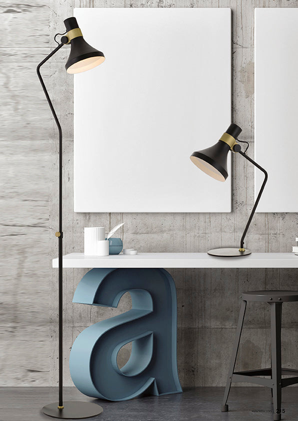 Roma Table Lamp Black and Brass