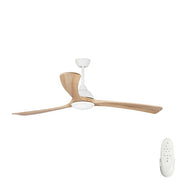 Sanctuary 70 DC Ceiling Fan White with Natural Blades and LED Light