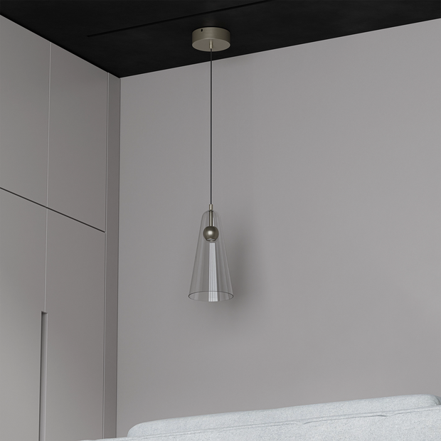 Skua 5w LED CCT 255mm Brushed Nickel IP20 COB Beam Pendant