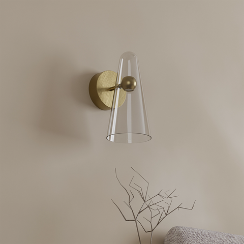 Skua 5w LED CCT 255mm Brushed Brass IP44 COB Beam Wall Light