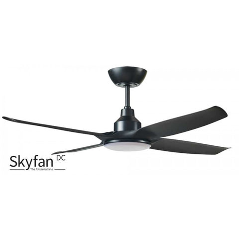 Skyfan DC 48 4 BLADE Ceiling Fan Black with LED Light