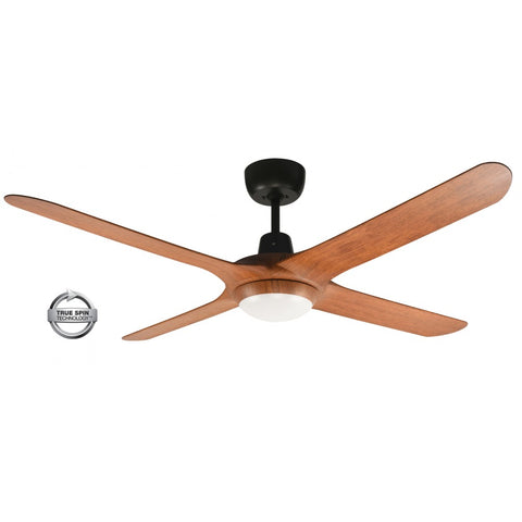 Spyda 4 Blade Ceiling Fan 50 Teak with CCT LED