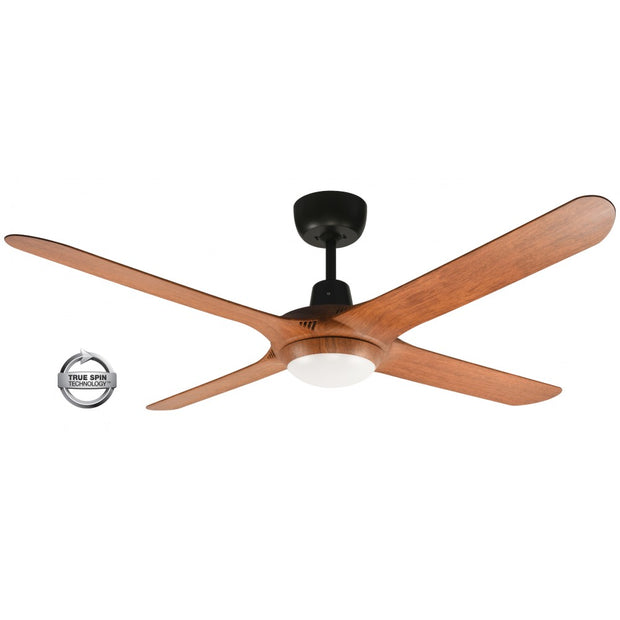 Spyda 4 Blade Ceiling Fan 56 Teak with CCT LED