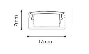 Aluminium Extrusion 3m Surface Mount Profile White