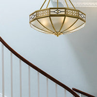 James Close to Ceiling Light Antique Brass and Frost