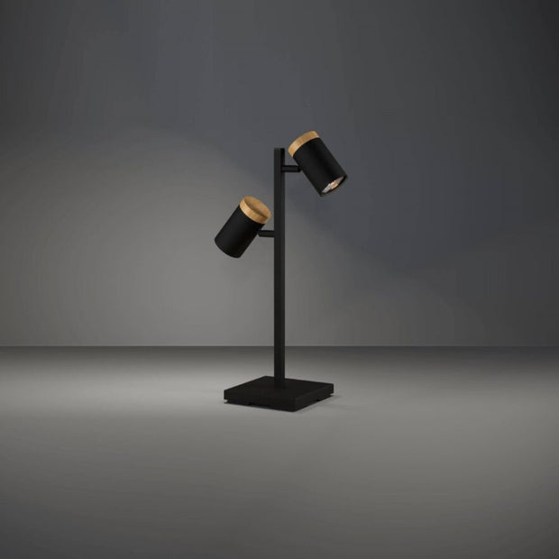 Cartagena Table Lamp Black and Wood