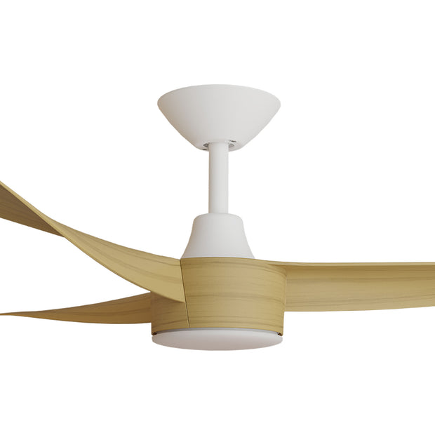 Turaco 48 Ceiling Fan White and Bamboo with LED Light