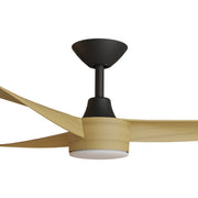 Turaco 56 Ceiling Fan Black and Bamboo with LED Light