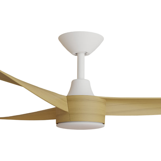 Turaco 56 Ceiling Fan White and Bamboo with LED Light