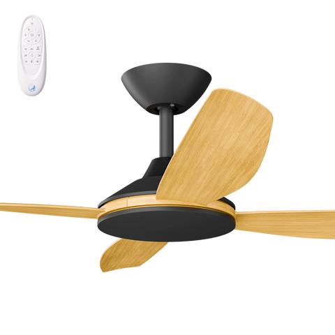 Vanga 48 DC Ceiling Fan Black with Bamboo Blades