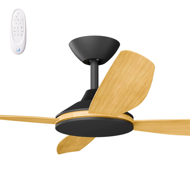 Vanga 48 DC Ceiling Fan Black with Bamboo Blades