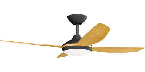 Vanga 48 DC Ceiling Fan Black with Bamboo Blades and LED Light