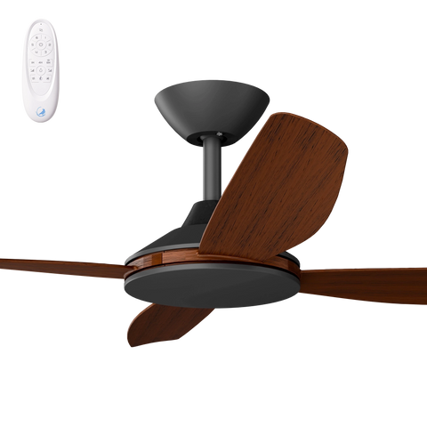 Vanga 48 DC Ceiling Fan Black with Koa Blades