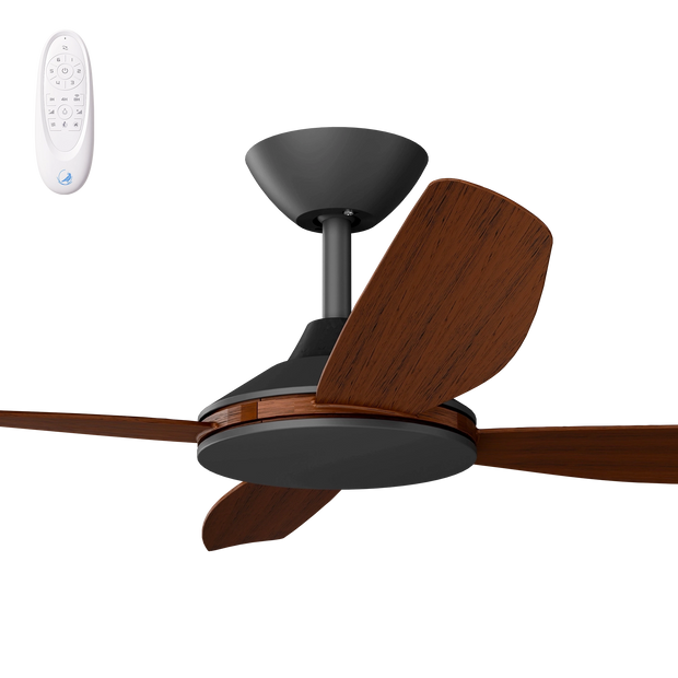 Vanga 48 DC Ceiling Fan Black with Koa Blades