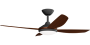 Vanga 48 DC Ceiling Fan Black with Koa Blades and LED Light