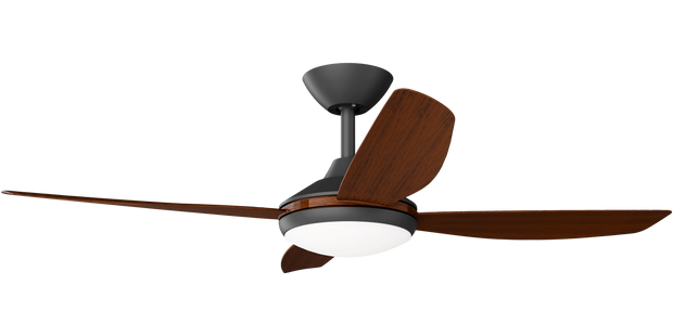 Vanga 48 DC Ceiling Fan Black with Koa Blades and LED Light