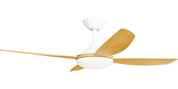 Vanga 48 DC Ceiling Fan White with Bamboo Blades and LED Light