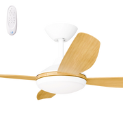 Vanga 48 DC Ceiling Fan White with Bamboo Blades and LED Light