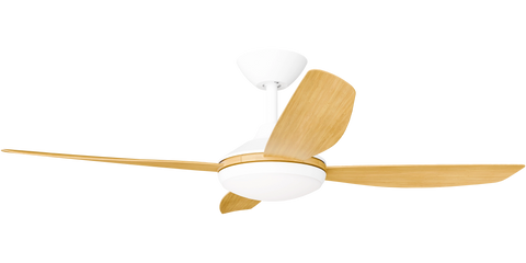 Vanga 48 DC Ceiling Fan White with Bamboo Blades and LED Light