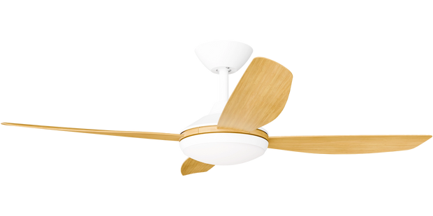 Vanga 48 DC Ceiling Fan White with Bamboo Blades and LED Light