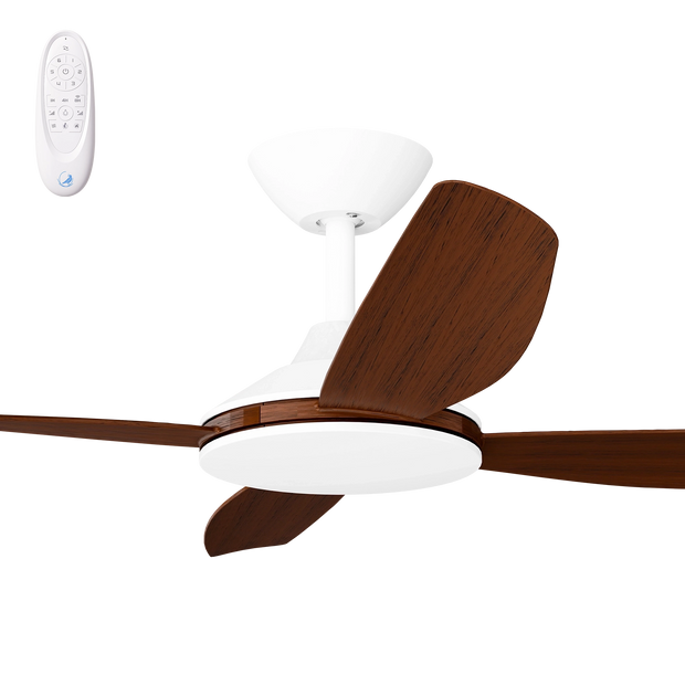 Vanga 48 DC Ceiling Fan White with Koa Blades