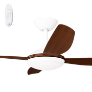 Vanga 48 DC Ceiling Fan White with Koa Blades and LED Light