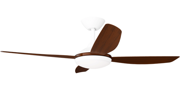 Vanga 48 DC Ceiling Fan White with Koa Blades and LED Light