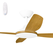 Vanga 48 DC Ceiling Fan White with Teak Blades