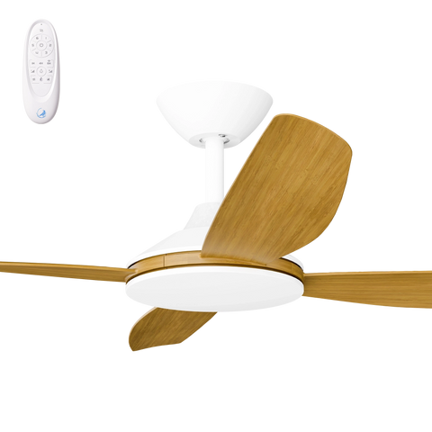 Vanga 48 DC Ceiling Fan White with Teak Blades