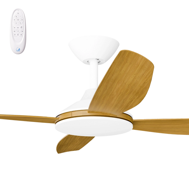 Vanga 48 DC Ceiling Fan White with Teak Blades