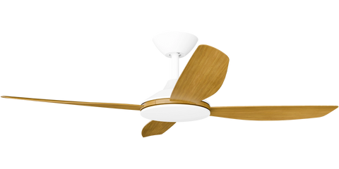 Vanga 48 DC Ceiling Fan White with Teak Blades