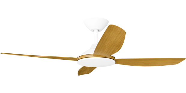 Vanga 48 DC Ceiling Fan White with Teak Blades