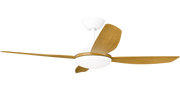 Vanga 48 DC Ceiling Fan White with Teak Blades and LED Light