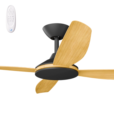 Vanga 52 DC Ceiling Fan Black with Bamboo Blades