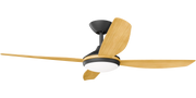 Vanga 52 DC Ceiling Fan Black with Bamboo Blades and LED Light