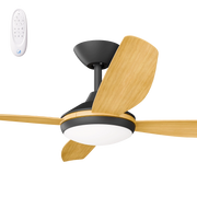 Vanga 52 DC Ceiling Fan Black with Bamboo Blades and LED Light