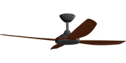 Vanga 52 DC Ceiling Fan Black with Koa Blades