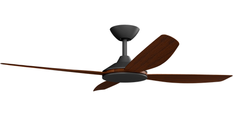 Vanga 52 DC Ceiling Fan Black with Koa Blades