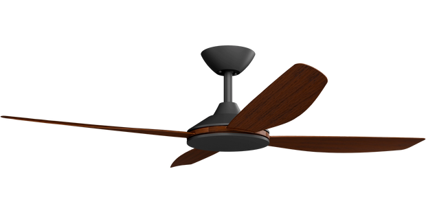 Vanga 52 DC Ceiling Fan Black with Koa Blades