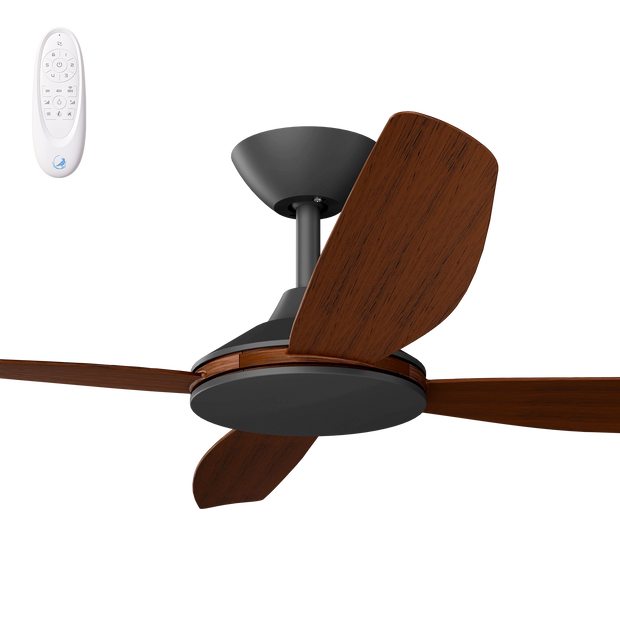 Vanga 52 DC Ceiling Fan Black with Koa Blades