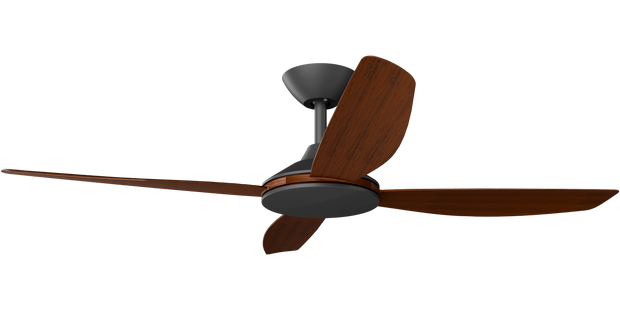 Vanga 52 DC Ceiling Fan Black with Koa Blades