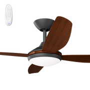 Vanga 52 DC Ceiling Fan Black with Koa Blades and LED Light